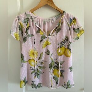 Joie Pink Lemon Print Women’s Blouse(S)